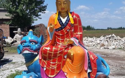 戶(hù)外景區(qū)大型玻璃鋼彩繪佛像地藏王雕塑