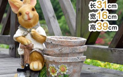 動物園擺放卡通玻璃鋼兔子雕塑