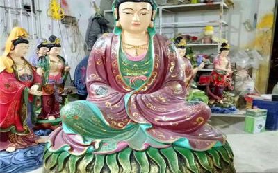 玻璃鋼彩繪景區(qū)大型供奉佛像觀音雕塑