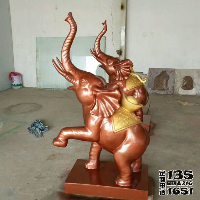 庭院玻璃鋼仿銅鎮(zhèn)宅招財(cái)大象雕塑 庭院玻璃鋼仿銅鎮(zhèn)宅招財(cái)大象雕塑