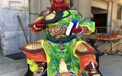 寺廟大型景觀(guān)玻璃鋼彩繪關(guān)公雕塑