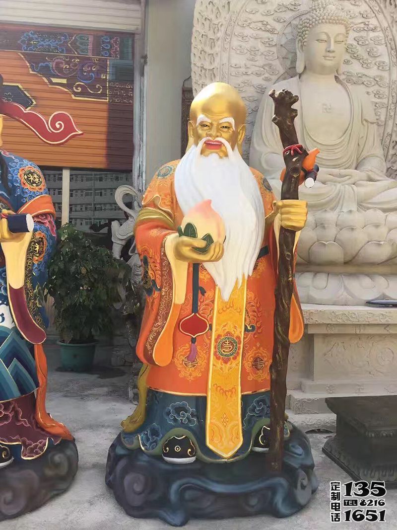 大型玻璃鋼彩繪景區壽星福祿壽雕塑 大型玻璃鋼彩繪景區壽星福祿壽雕塑