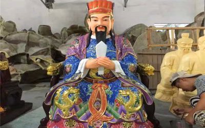 寺廟庭院創意玻璃鋼彩繪馬王爺雕塑