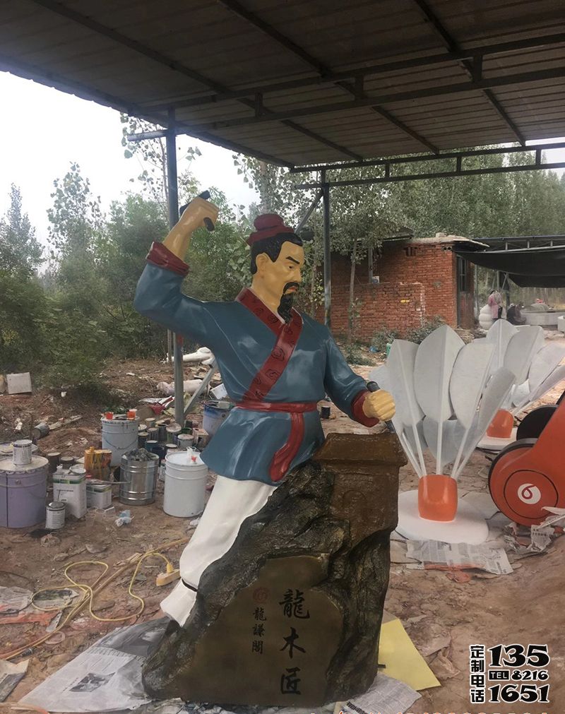 景區(qū)廣場彩繪玻璃鋼魯班人物雕塑 景區(qū)廣場彩繪玻璃鋼魯班人物雕塑