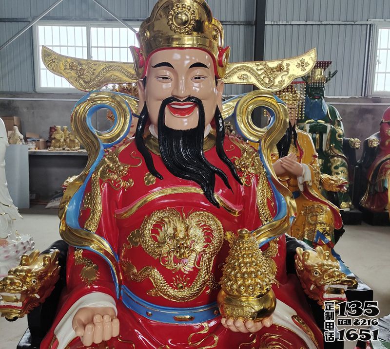 玻璃鋼彩繪家居供奉財神雕塑