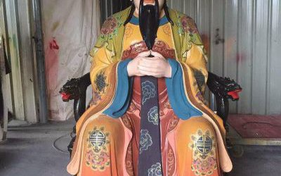 景區寺廟玻璃鋼彩繪玉帝雕塑