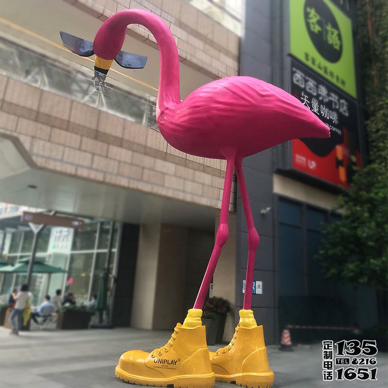 景區商場擺放大型玻璃鋼創意仿真火烈鳥雕塑 景區商場擺放大型玻璃鋼創意仿真火烈鳥雕塑