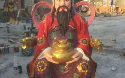 企業(yè)招財供奉佛像玻璃鋼彩繪財神雕塑