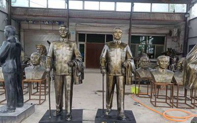 玻璃鋼仿銅校園景區偉人孫中山雕塑