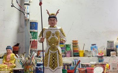 玻璃鋼彩繪戶外寺廟擺件龍王三太子敖丙雕塑