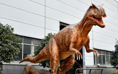 戶外園林大型仿真玻璃鋼恐龍雕塑