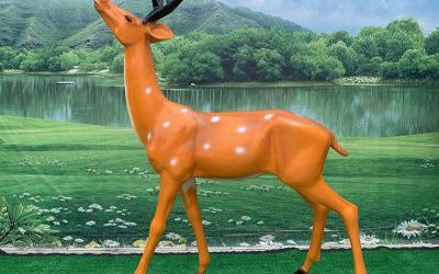 公園動物園玻璃鋼仿真梅花鹿雕塑