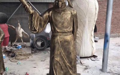 校園景區(qū)玻璃鋼仿銅唐代詩(shī)人李白雕塑