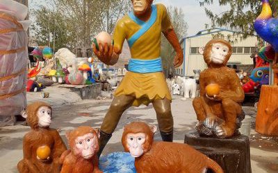 景區(qū)玻璃鋼卡通大圣歸來(lái)孫悟空雕塑