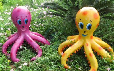 戶(hù)外草坪玻璃鋼卡通可愛(ài)的章魚(yú)雕塑擺件