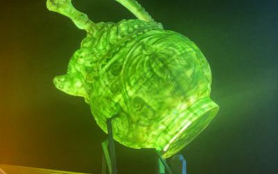 玻璃鋼發(fā)光茶壺雕塑